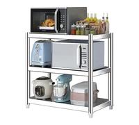 Heavy Du 3-Tier Metal Sto Rack Adjustable Shelving Unit for Kitchen Schools & Canteens Microwave Stand Sturdy 60x40x80cm nizer Perfect for Seasoning & More