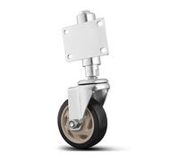 Heavy Du 4-inch Swivel Caster with Brake for Office Chairs Universal Mount Plate 100KG Capaci PU Castor Wheel Smooth Rolling 1 Piece