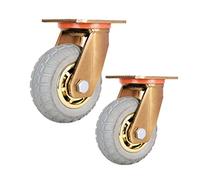 Heavy Du 4" Silent Rubber Swivel Caster Wheels with d Plated Bracket - 800kg Load Capaci Industrial Trolley Flatbed Truck Wheels 2pcs Universal Set