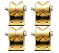 Heavy Du 4" V-Groove Steel Caster Wheels - Rigid Track Rollers with Double Bearings d h Perfect for Industrial Machines Sliding Doors Rolling and Wire Rope Rails.