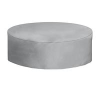 Heavy Du 420D Ox Round Patio Table Cover Waterproof UV Resistant Rip Proof Garden Fur Protector Silver Grey 190x190x75cm