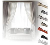 Heavy Du 5.9FT Monorail Track Sliding Rod with Pulley Aluminum Alloy Side Mount System for Smooth Room Dividers & Privacy s in Open Spaces