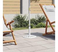 Heavy Du 8.8kg White Cast Iron Umbrella Base - Sturdy Support for Patio Garden Balcony - Easy Assembly & Adapter Included for Indoor Outdoor Use - 40cm
