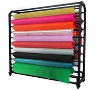 Heavy Du Adjustable Fabric Roll Sto Rack with Wheels - Commercial Grade Steel nizer, Movable Hanging Rod for Easy Fabric Access, Perfect for Craft and Sewing Projects