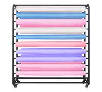 Heavy Du Adjustable Hanging Rod Fabric Roll Sto Rack on Wheels - Lar Steel nizer for Commercial Use, 67" L x 15.7" D, Perfect for Craft Supplies