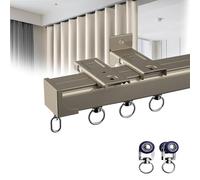 Heavy Du ain Rail with Silent Rollers 13.1ft Sliding Room Divider for Living Room ShowerWindow Aluminum Alloy Extra Load Capaci (agne)