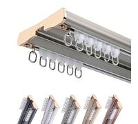 Heavy-Du Aluminum ain Track - 2-Channel Silent Ceiling Rail for Heavy ains, Versatile Room Divider, 1.7m Length, Available in 2m to 6m Sizes (Gray)