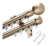 Heavy-Du Aluminum ain Track Kit - Double-Run Wall-Mounted 50-800cm with Accessories, Perfect for Thick ains in Bedroom & Hotel Decor (d, 330cm)