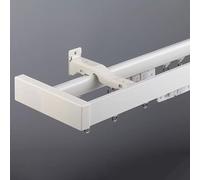Heavy-Du Aluminum Double ain Trac 3.3ft-19.6ft, Wall-Mounted Sliding System for Room Dividers, Silent Roman Rod with Rolling Hoo, White, 1.8m/5.9ft