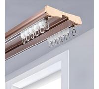 Heavy Du Aluminum Double ain Track System - Ceiling Mounted Silent Gliding Rail Set for Bedroom Living Room Hospital - Noise-Free Sliding Rods Room Divider Shower Drapery (Rose d 5.8m)
