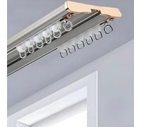Heavy Du Aluminum Double ain Track System - Silent Ceiling-Mounted Gliding Rail Set for Bedroom Living Room Hospital Room Divider Shower Drapes - Noise-Free Gray 5.80m
