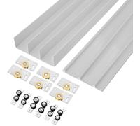 Heavy Du Aluminum Triple Rail Sliding Door Hardware - 3.6ft Closet System for Cabi, Easy Inllat, Slish Solut for Home Décor, Perfect for Showcases and Space-Saving