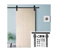 Heavy-Du Barn Door Hardware Kit - Carbon Steel Rollers with Locking Latches and Right Angle Handles 230cm Sliding Rail for Concrete and Brick Walls