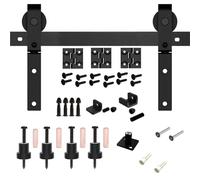 Heavy-Du Barn Door Hardware Kit for 3.3 to 6.6 ft Wood Sliding Doors Includes One Pair of Rollers Perfect for Closet and Home Decor.