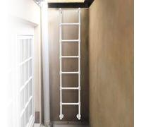 Heavy-Du Basement Window Well Ladder 4ft to 8ft - Wall-Mounted Metal Fixed Attic Ladder, 300LBS Load Capaci, Emerncy Fire Escape Climbing Ladder (175cm/69in)