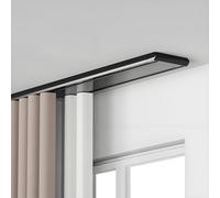 Heavy Du Black Double Row ain Rail - 210cm Silent Ceiling Track - Versatile Hidden Design for Living Room & Bathroom - Easy to Inll ain Solut