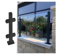 Heavy Du Black s Balustrade Post Commercial Floor nding il Clamp 60cm 23.6in Mid Post for Hallway & Deck Safe Railing