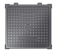Heavy Du Cast Iron Septic Tank Cover with Base Non Slip rain Plate for Driveways and Sidewal (60x60cm 24x24in)