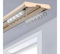 Heavy Du Ceiling Mounted Double ain Track System - Silent Gliding Aluminum Rail Set for Bedroom Living Room Hospital Shower Room Divider - Noise-Free Sliding Rods (d 5.70m)