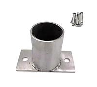 Heavy-Du Chain Link Fence Pole Floor Flan with Bolts & Screws, Solid Concrete Mount for Deck, Porch, Patio, Mailbox & Flag, 1.6" Diameter (40mm)