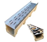 Heavy Du Channel Drain Pipe100 CM Outdoor Trench Draina System for Garden & Patio Concrete Rain Gutter U Tunnel Water Diverter for Effective Water ment