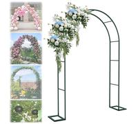Heavy Du Dark Green Metal Garden Arch 120 x 220 cmOutdoor Rose Arbor for Climbing Plants Perfect for Patios Walkways Ln Backyard Parties & Weddings