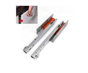 Heavy-Du Der Slide Rails, 400mm/450mm/500mm, Half-, 2X Roller Glide with Ball Bearings, 50kg Load Capaci, 1 Pair, Silver h - Smooth