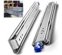 Heavy Du Der Slides 16 40 Inch Stainless Steel Full Exteon Side Mount Rails 3 Fold Ball Bearing Track Industrial Tool Box Runner Locking Mechanism 650mm Capaci