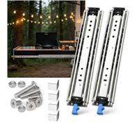 Heavy-Du Der Slides with Lock, Full, 1500-2000mm, 220kg Load Capaci, Ball Bearings, Blue, 250mm/10in, for Smooth Sliding and ILI.