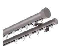 Heavy Du Double ain Rod Set 15.7FT Wall Mounted Drapery Track with Cap Finials for Home Office Hotel & Hospital Use (38 460in)