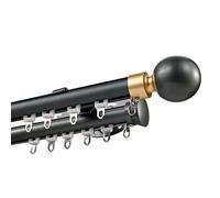 Heavy Du Double ain Rods 100-600cm Wall-Mounted ain Rail with Round Ball Finials & Installat Hardware - Room Divider Soluts (Blue 260cm/8.5ft)