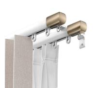 Heavy-Du Double ain Track Rod - 3.3ft & 10.8ft Opts for Office & Living Room, Easy Wall-Mounted Inllat, Perfect Privacy Room Divider (White)