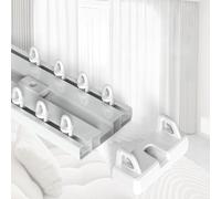 Heavy Du Double ain Track Set - 19ft Ceiling Mounted Aluminum Rail System for Drapes & Room Dividers Silent Sliding for Living Room Bedroom & Hotels Easy Inllat