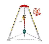 Heavy Du Fall Arrest Kit - Aluminum Tr with 49' Retractable Winch Safe Harness & ar for Confined Spaces High Work System for Cliffs & Heights