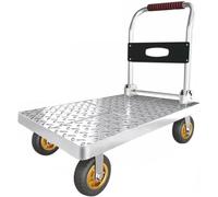 Heavy Du Flat Platform Cart 360° Swivel Wheels Foldable Design for Easy Movement in Ga & Warehouse Steel Construct Perfect for Heavy Loads