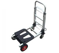 Heavy-Du Foldable Utili Cart with 4 Rubber Wheels Aluminum Platform Multi-Purpose La Trolley for Easy Transport of Tools and Equint
