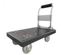 Heavy Du Folding Platform Truck 150kg 4Wheel Dolly FlatbeTrolley with Handle & Retractable Base Portable HanTruck for Easy Transport (Size: 110x65 cm)