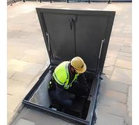 Heavy-Du Galvanized Steel Access Hatch 32x32in for Attics, Basements & Roofs - Inspect Port Lid & Manhole Cover for Home & Commercial Use, Perfect for Roof Maintenance