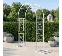 Heavy Du Garden Archway - Rust Metal Arbour for Outdoor Decor 140cm x 40cm x 230cm Perfect for Climbing Roses Flowers & Vetables - Copper-Coloured Design