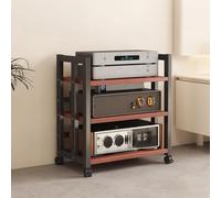 Heavy-Du HiFi o Rack 3/4-Tier Adjustable AV Ma Stand for Home Theater Office & Studio Ste Equint Sto (Brown 80x40x90cm)