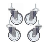 Heavy-Du Industrial Stem Casters with Brake 75mm Rubber Wheels M10*25mm Threaded 130kg/287lbs Load Capaci Perfect for Fur & Swivel li