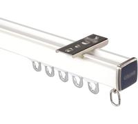 Heavy Du k System - Ceiling or Wall Mounted Room Divider Rail for Living Room Bedroom Office Closet - 3.9ft Adjustable ain Rod & Fittings (Color: Ceiling-a-1)