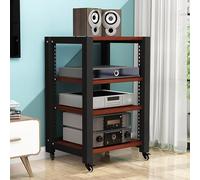Heavy-Du le o Rack with Wheels - 3-Tier Adjustable Ma Stand for Record Player, Game Console, DVD Player - Sturdy Entertainment Cabinet nizer for Home Theater