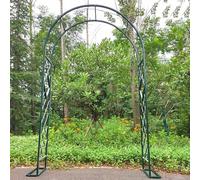 Heavy Du Metal Garden Arch for Climbing Plants Available in 140 340cm Widths Sturdy Trellis Support Green Color Perfect for Garden Entrances and Dets (W280 x H230cm)