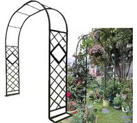 Heavy Du Metal Garden Arch, Powder Coated Outdoor Trellis Pera for Climbing Plants, Brown Archway Arbour for Roses & Vines, W300xH230cm, Garden Decor