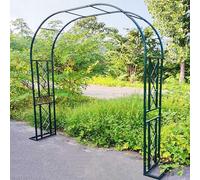Heavy Du Metal Garden Arch - Rustproof Climbing Plants Support Trellis for Roses & Vines, Detive Entryway Archway, Available in 140cm to 340cm Sizes (Green, 140x230x40cm)