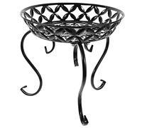 Heavy Du Metal Plant Stand - Black Iron Flower Pot Holder for Indoor & Outdoor Use Single Tier Planter Rack Perfect for Corner & Patio Display