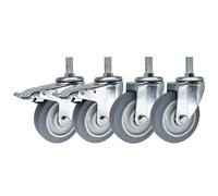 Heavy-Du my Replacement Wheels 75mm, 100mm, 125mm - Swivel Casters with M14, M16, M20x30mm Thread for Fur, Trolley, Kitchen Carts - Brake Included