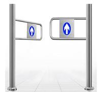 Heavy-Du Pivoting Securi Gate with ng - Stainless Steel Double Access Control Door 180x100cm Ideal for markets and One-Way Entry/Exit Soluts