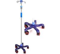 Heavy Du Portable IV In Stand with Caster Wheels Adjustable Height & Cast Iron Base Ideal Mcal Equint for Hospitals & Home Care